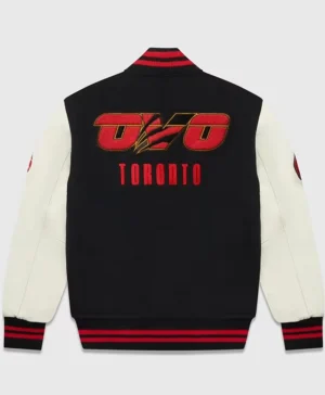 Ebba Toronto Raptors Black and White Wool Varsity Jacket Back