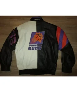 Elvie Hane Phoenix Suns Vintage Leather Zip Jacket Back