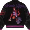 Emery Toronto Raptors Black Letterman Varsity Jacket Back