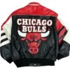 Eugenia Chicago Bulls Black Leather Jacket Back
