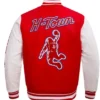 Fadel Houston Rockets Red and White Wool Varsity Jacket Back