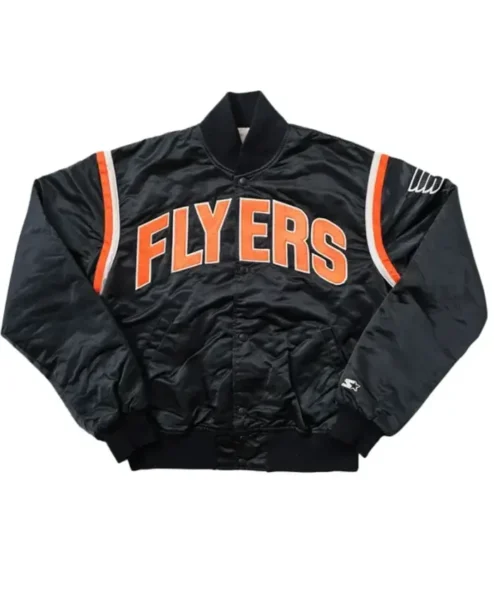 Flyers Black Full Snap Varsity Jacket