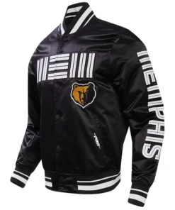 Frederick Memphis Grizzlies Black Satin Varsity Jacket