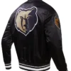 Frederick Memphis Grizzlies Black Satin Varsity Jacket Back