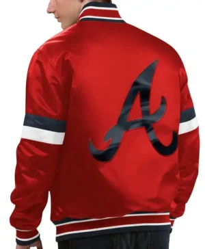 Get Now Atlanta Braves Red Bomber Full Snap Starter Jacket For Sale