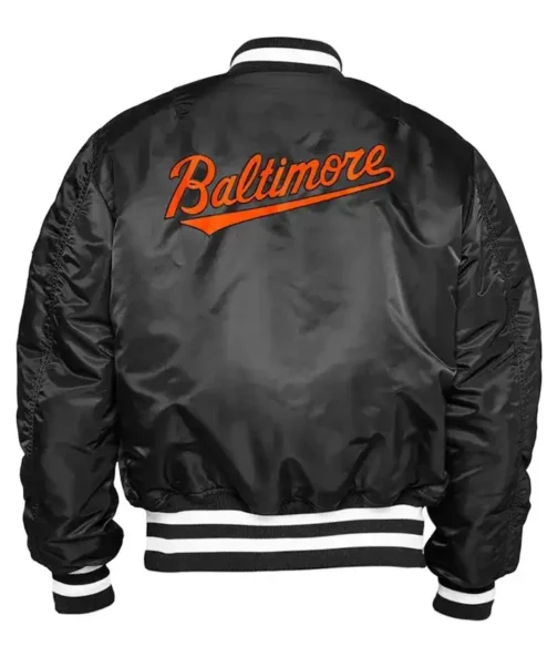 Get Now Baltimore Orioles 70’s Black Bomber Polyester Jacket For Sale