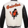 Get Now Baltimore Orioles Black And White Bomber Varsity Jacket