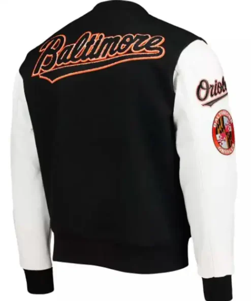 Get Now Baltimore Orioles Logo Black And White Varsity Jacket For Sale