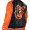 Get Now Baltimore Orioles Starter Black And Orange Varsity Satin Jacket For Sale