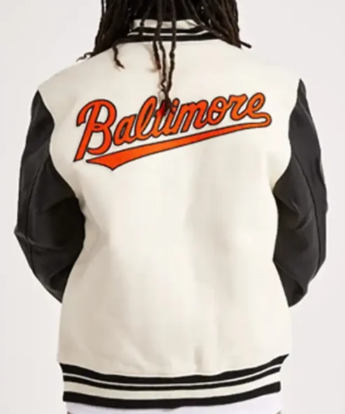 Get Now Baltimore Orioles White And Black Letterman Jacket For Sale