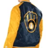 Get Now Brewers Navy Blue And Yellow Varsity Jacket For Sale