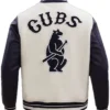 Get Now Chicago Cubs Wool White And Black Varsity Jacket For Sale
