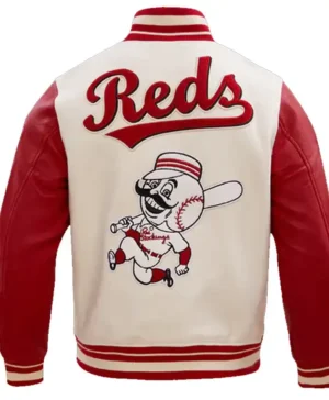 Get Now Cincinnati Reds Red And White Varsity Wool Jacket For Sale