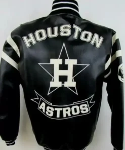 Get Now Houston Astros Leather Bomber Black Jacket For Sale