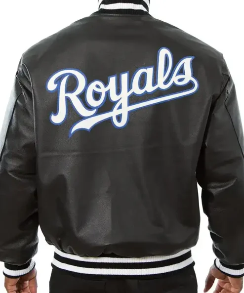 Get Now Kansas City Royals Full Leather Black Varsity Jacket For Sale