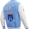 Get Now Kansas City Royals Rib Wool Sky Blue Varsity Jacket For Unisex
