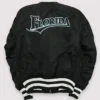 Get Now Miami Marlins Black Satin Ma-1 Bomber Jacket For Men And Women
