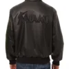 Get Now Miami Marlins Classic Black Bomber Leather Jacket For Sale