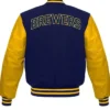 Get Now Milwaukee Brewers Full Snap Varsity Wool Jacket For Sale