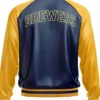 Get Now Milwaukee Brewers Leather Zipper Varsity Jacket For Sale