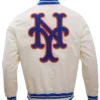 Get Now New York Mets White Vintage Varsity Starter Jacket For Sale