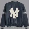 Get Now New York Yankees Leather Navy Blue Varsity Jacket For Unisex