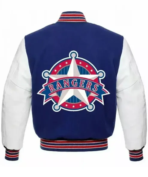 Get Now Texas Rangers Blue And White Wool Varsity Jacket For Sale