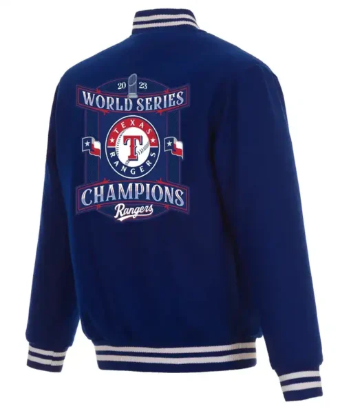 Get Now Texas Rangers Blue Championship Bomber Jacket For Sale