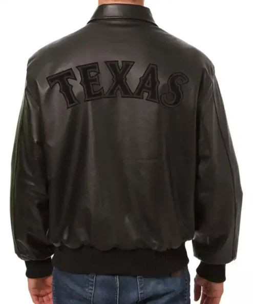 Get Now Texas Rangers Classic Black Bomber Leather Jacket For Sale