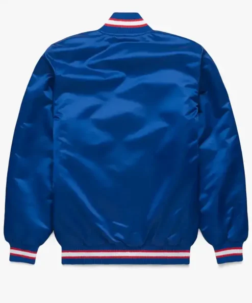 Get Now Texas Rangers Navy Blue Satin Bomber Jacket For Sale