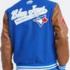 Get Now Toronto Blue Jays Classic Blue And Brown Varsity Jacket For Sale