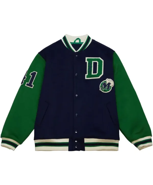 Goldner Dallas Mavericks Navy Blue And Green Varsity Jacket