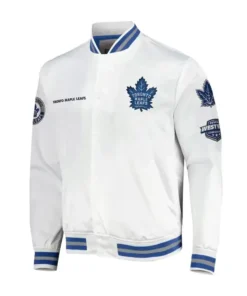 Hazle Toronto Maple Leafs Hometown Satin White Jacket