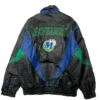Hegmann Dallas Mavericks Vintage Leather Zipper Jacket Back