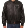 Houston Astros Black Full Snap Leather Bomber Jacket