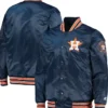 Houston Astros Navy Blue Full Snap Bomber Jacket