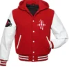 Houston Rockets Red Varsity Wool Hooded Jacket