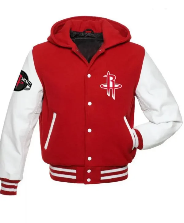 Houston Rockets Red Varsity Wool Hooded Jacket