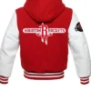 Houston Rockets Red Varsity Wool Hooded Jacket Back
