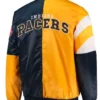 Indiana Pacers Black And Yellow Satin Varsity Jacket Back