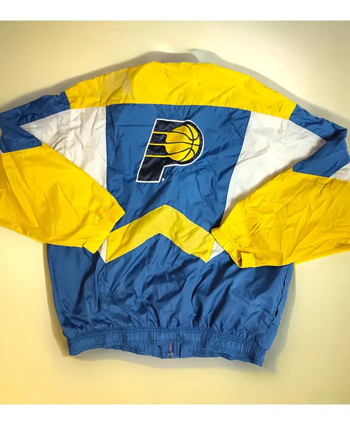 Indiana Pacers Vintage Color-block Zipper Jacket Back