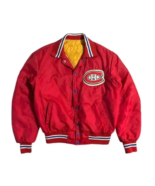 Jasmin NHL 90’s Montreal Canadiens Hockey Red Satin Jacket