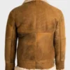 Jay Sheepskin SF Brown Leather Jacket Back