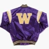 Jenkins Washington Wizards Satin Purple Varsity Jacket Back