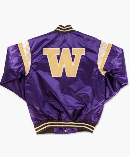 Jenkins Washington Wizards Satin Purple Varsity Jacket Back