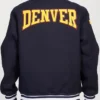 Jimmy Denver Nuggets Navy Blue Varsity Wool Jacket Back