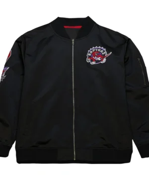 Kamren Toronto Raptors Black Satin Bomber Jacket