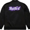 Kamren Toronto Raptors Black Satin Bomber Jacket Back