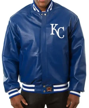 Kansas City Royals Blue Leather Varsity Jacket