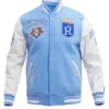 Kansas City Royals Rib Wool Sky Blue Varsity Jacket